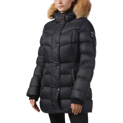 

Pajar Womens Roxy Black Down Winter Fox Fur Puffer Coat Верхняя одежда  BHFO 6091, Черный