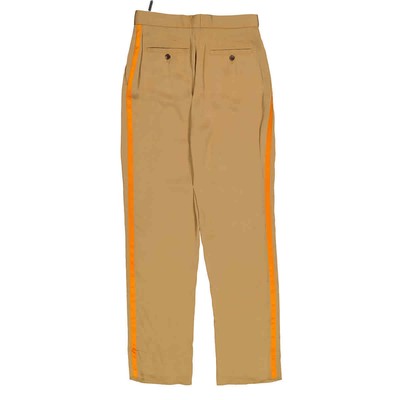 Pre-owned Burberry Satin Stripe Crepe Tailored Trousers In Driftwood, Brand Size 6 (us In Check Description