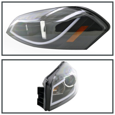 Black Fits 2006-2013 Chevy Impala LED Strip Projector Headlights Signal Lamps