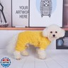 Loyanyy Plush Dog Pajamas for Cold Weather 4 Legged Clothes for Dog Cat Stretchy Puppy Kitten Onesie with Buttons Warm Soft Pet Jumpsuit Winter Coat Yellow Medium