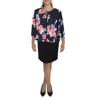 

Женский трикотажный пиджак без воротника Jessica Howard с цветочным принтом плюс BHFO 1656, Navy multi