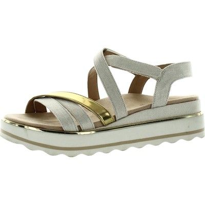 

Женские сандалии на танкетке Vionic Kellyn Ivory Metallic 7 Medium (B,M) BHFO 6831, Marshmallow/metallic linen