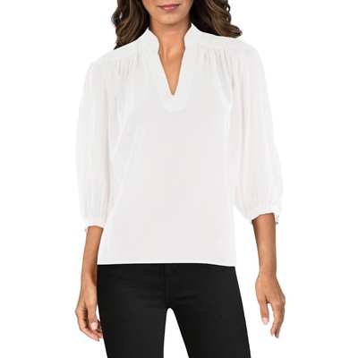 FRAME Womens White Silk Collar Casual Blouse Top S BHFO 2934