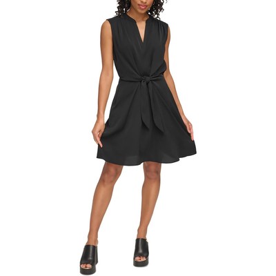 Женское черное платье-футляр с завязками сбоку от DKNY 8 BHFO 5683