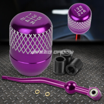 КОРОТКИЙ ПЕРЕКЛЮЧАТЕЛЬ ПЕРЕДАЧ ИЗ ФИОЛЕТОВОГО АЛЮМИНИЯ С ДВОЙНЫМ ИЗГИБОМ + ФИОЛЕТОВАЯ 5-СТУПЕНЧАТАЯ РУЧКА С СЕТКОЙ ДЛЯ EK/ EJ / EG