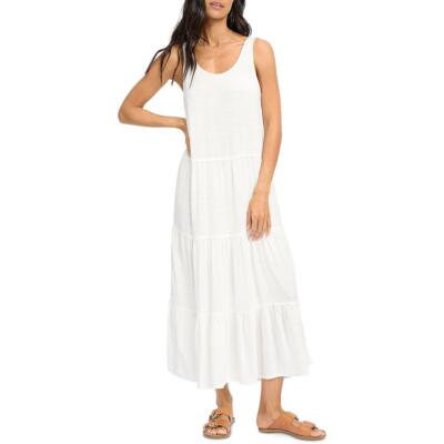 

Splendid Womens Mirage Белое многоуровневое повседневное платье миди из телячьей кожи  BHFO 3722, Белый