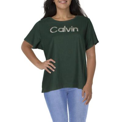 Женская зеленая футболка с логотипом Calvin Klein Tee Top Plus 3X BHFO 3102