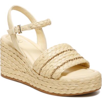 Женские босоножки на танкетке Franco Sarto из искусственной кожи персикового цвета из рафии BHFO 6910