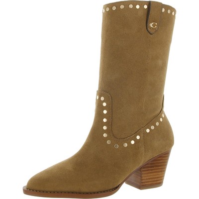 

Женские замшевые ботильоны Coach Phoebe с острым носком и заклепками BHFO 6388, Phoebe Suede