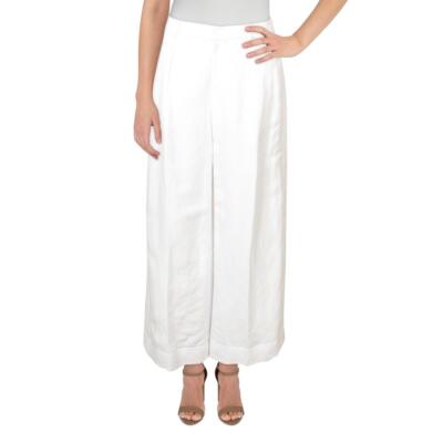 

Женские белые льняные офисные широкие брюки Lauren Ralph Lauren Haley  BHFO 6623, Белый