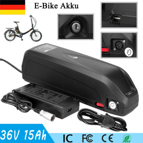Neu 500W 36V 15Ah E-Bike Akku Pedelec Elektrofahrrad Fahrrad Li-ion Batterie USB
