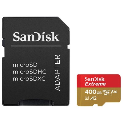 Карта памяти SanDisk Extreme 400GB UHS-I U3 microSDXC с SD-адаптером