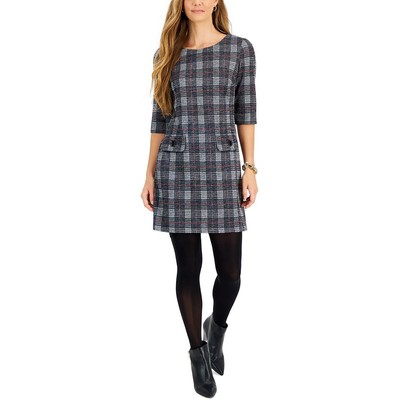 

Женское серое мини-платье в клетку Connected Apparel Petites  BHFO 0525, Черный