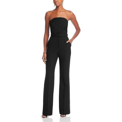 Женский формальный комбинезон Kate A.L.C. Womens, черный, без бретелек, с широкими штанинами, 4 BHFO 2779