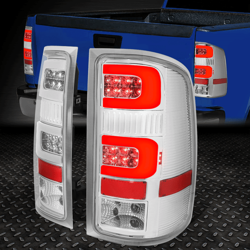 [СВЕТОДИОДНАЯ ПЛАНКА С-ОБРАЗНОЙ ФОРМЫ]ДЛЯ 07-14 SIERRA 1500 2500HD 3500HD ЗАДНИЙ ФОНАРЬ СТОП-СИГНАЛ ХРОМ