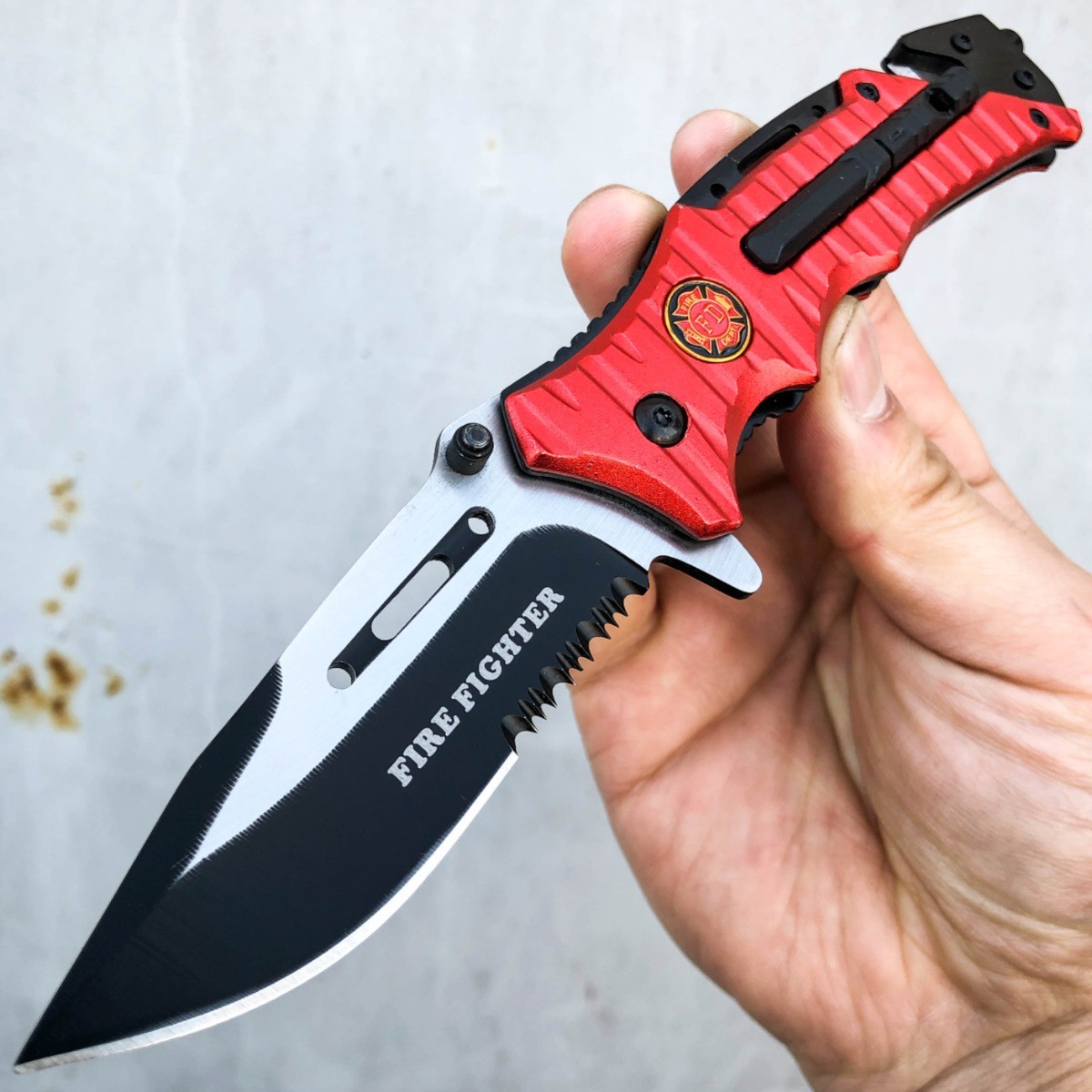 8.25" Military Tactical FIRE FIGHTER RESCUE SPRING Folding ASSISTED Pocket Knife