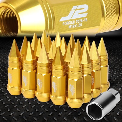 J2 ENGINEERING 7075 АЛЮМИНИЙ M12X1.5 20ШТ 80 ММ ЗАКРУГЛЕННАЯ ГАЙКА С НАКОНЕЧНИКОМ + АДАПТЕР ЗОЛОТОЙ