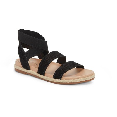 

Женские черные сандалии на платформе Lucky Brand Dilane 9,5 Medium (B,M) BHFO 8068, Black embossed nubuck, Dilane