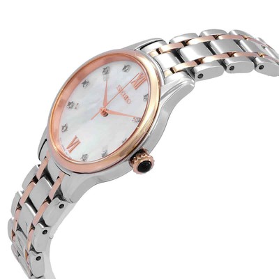 Pre-owned Seiko Core Quartz Diamond Mop Dial Ladies Watch Srz542p1