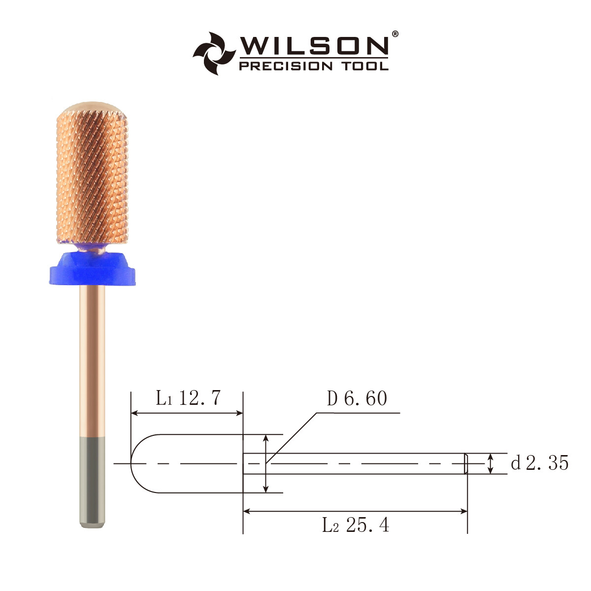 Large Barrel Smooth Top Bit - ROSE - WILSON Tungsten Carbide Nail Drill 