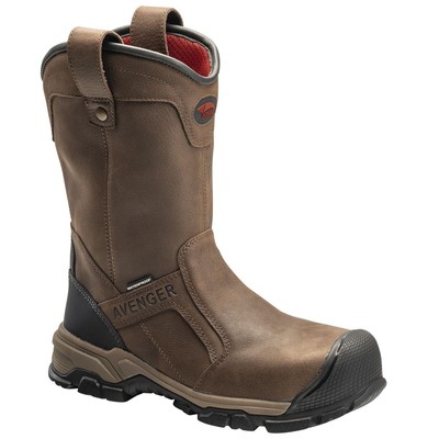 Pre-owned Avenger Men's 11" Ripsaw Alloy Toe Eh Pr Waterproof Wellington Work Boot Brown -