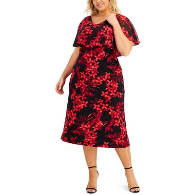 

Женское вечернее платье Maxi черного цвета с драпировкой Connected Apparel Plus  BHFO 9469, Красный