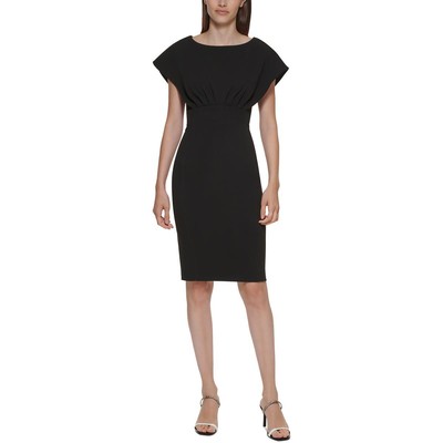 

Женское черное платье-футляр Calvin Klein с удлиненными плечами Petites  BHFO 4833, Черный