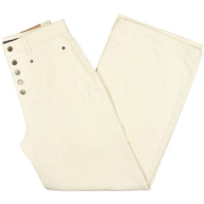 Lauren Ralph Lauren Womens Button Pockets Casual Wide Leg Jeans BHFO 5234