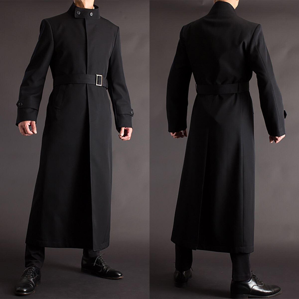 enof コート　air long coat Maiyifu-GJ Men's Full Length Winter Trench Coat Notch Lapel
