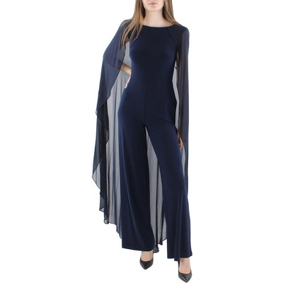 

Lauren Ralph Lauren Womens Hollie Cape Sleeve Широкий нарядный комбинезон BHFO 2627, Navy