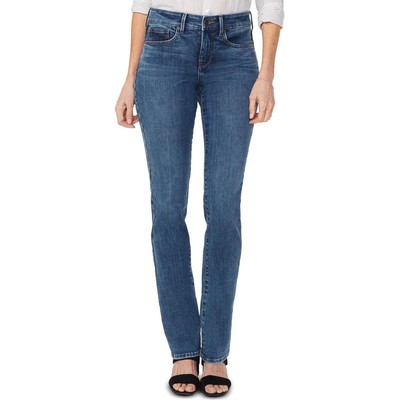 NYDJ Womens Marilyn Blue Denim Mid-Rise Straight Leg Jeans 6 BHFO 4107