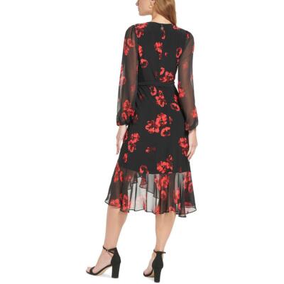 

Женское шифоновое платье миди Tommy Hilfiger Montreaux BHFO 2818, Красный