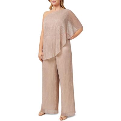 

Adrianna Papell Женский деловой комбинезон на одно плечо металлик плюс BHFO 2815, Taupe mist