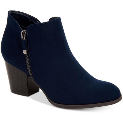 Style & Co. Womens Masrinaa Navy Suede Booties Shoes 7.5 Medium (B,M) BHFO 9984
