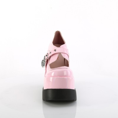 DEMONIA VOID-38 DEMONIA KEILPLATEAUPUMPS MUSCHELSAUM SPINNENNETZ BABYPINK HOLOGRAMM LACK