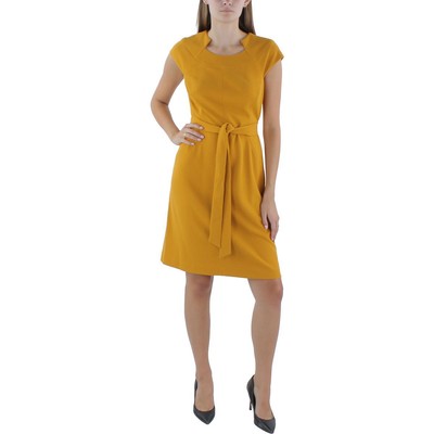 Kasper Womens   Gold Pintuck Knee Length Wear To Work Dress S BHFO 5564