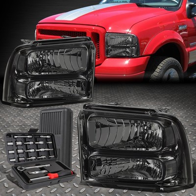 ДЛЯ 05-07 FORD F250-F550 СВЕРХПРОЧНЫЙ ДЫМЧАТЫЙ КОРПУС, ПРОЗРАЧНАЯ БОКОВАЯ ФАРА + НАБОР ИНСТРУМЕНТОВ