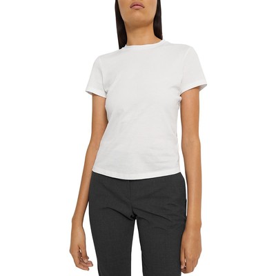 Женская футболка Theory Womens Apex из белого хлопка с круглым вырезом M BHFO 1233