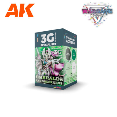 AK Interactive Wargame Color Set Emeralds and Green Gems AKI 1078