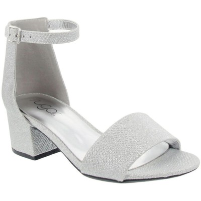 Женские босоножки Sugar Noelle серебристого цвета с открытым носком на каблуке 6 средних размеров (B,M) BHFO 4304