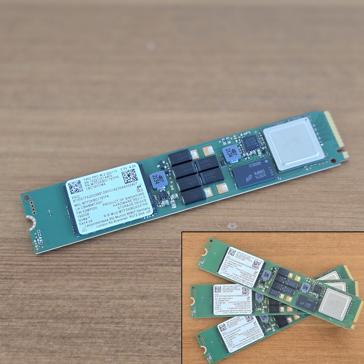 MICRON 7450 PRO - SSD - 1.92 TB - PCIe 4.0 (NVMe) Micron 7450 Pro
