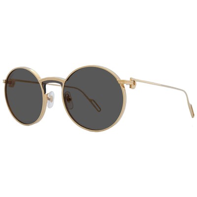 Pre-owned Cartier Grey Round Ladies Sunglasses Ct0274s 001 99 Ct0274s 001 99 In Gray