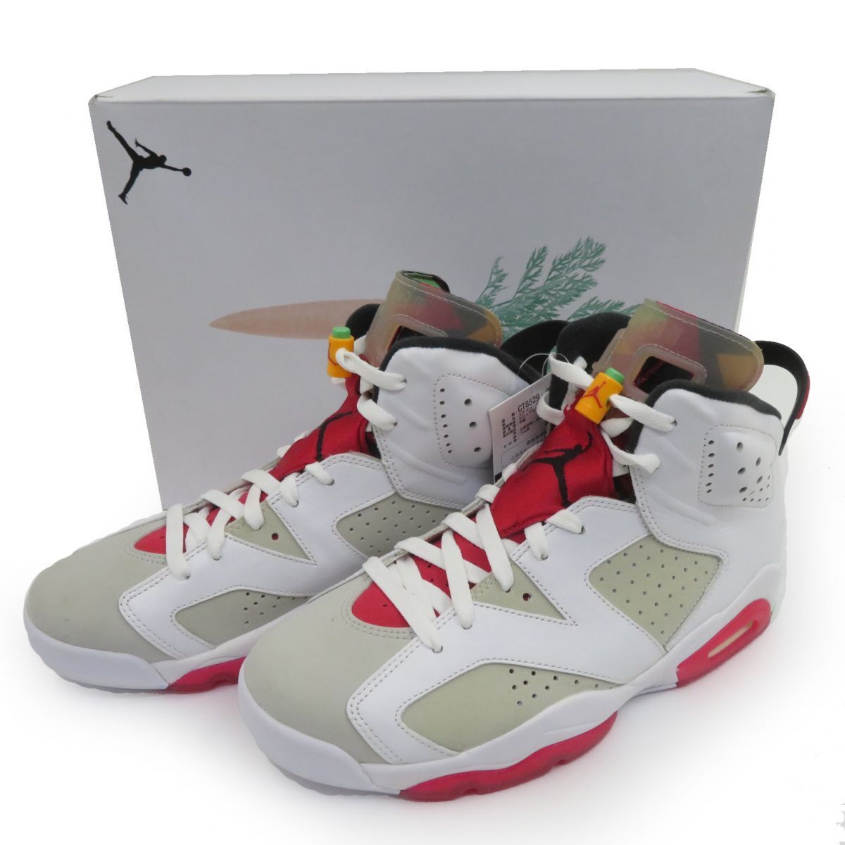 靴 NIKE AIRJORDAN6 RETRO25.5cm Neutral Grey Nike Air Jordan 6 CT8529-062 Retro Hare Silver True Red
