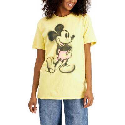 

Junk Food Womens Mickey Crewneck Top Graphic T-Shirt Juniors BHFO 9210, Banana