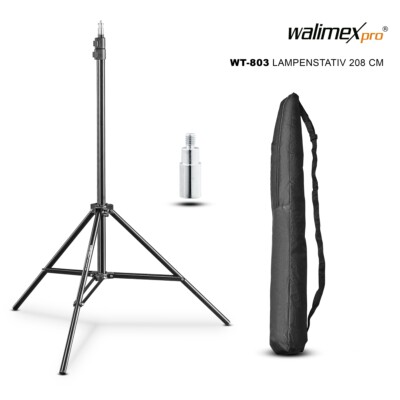 walimex pro WT-803 Lampenstativ bis 208 cm für alle Blitze/Lampen