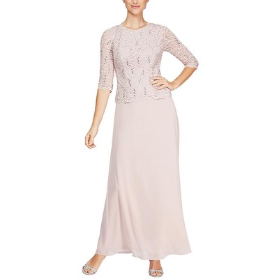 Alex Evenings Женское розовое шифоновое вечернее платье Gown Petites 10P BHFO 5751