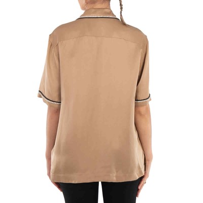 Pre-owned Burberry Camel Tierney Bowling Pajama Shirt