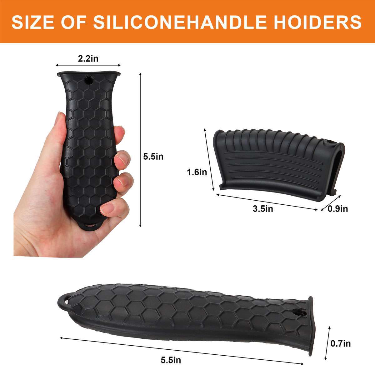 4PCS Pot Holder Cast Iron Hot Skillet Silicone Handle Cover Potholder Pan Sleeve