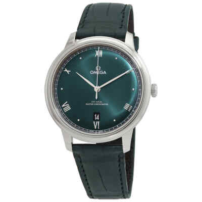 Мужские часы с автоматическим хронометром Omega De Ville с зеленым циферблатом 434.13.40.20.10.001