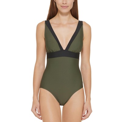 DKNY Swimwear Женская зеленая пляжная одежда для купания в бассейне, цельный купальник 12 BHFO 8844